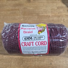 Bonnie Macrame Craft Cord 6mmX100yd Burgandy