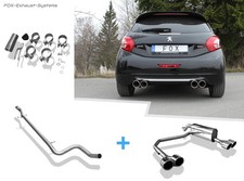  Edelstahl Duplex Racing-Komplettanlage Peugeot 208 GTI je 2x100mm rund