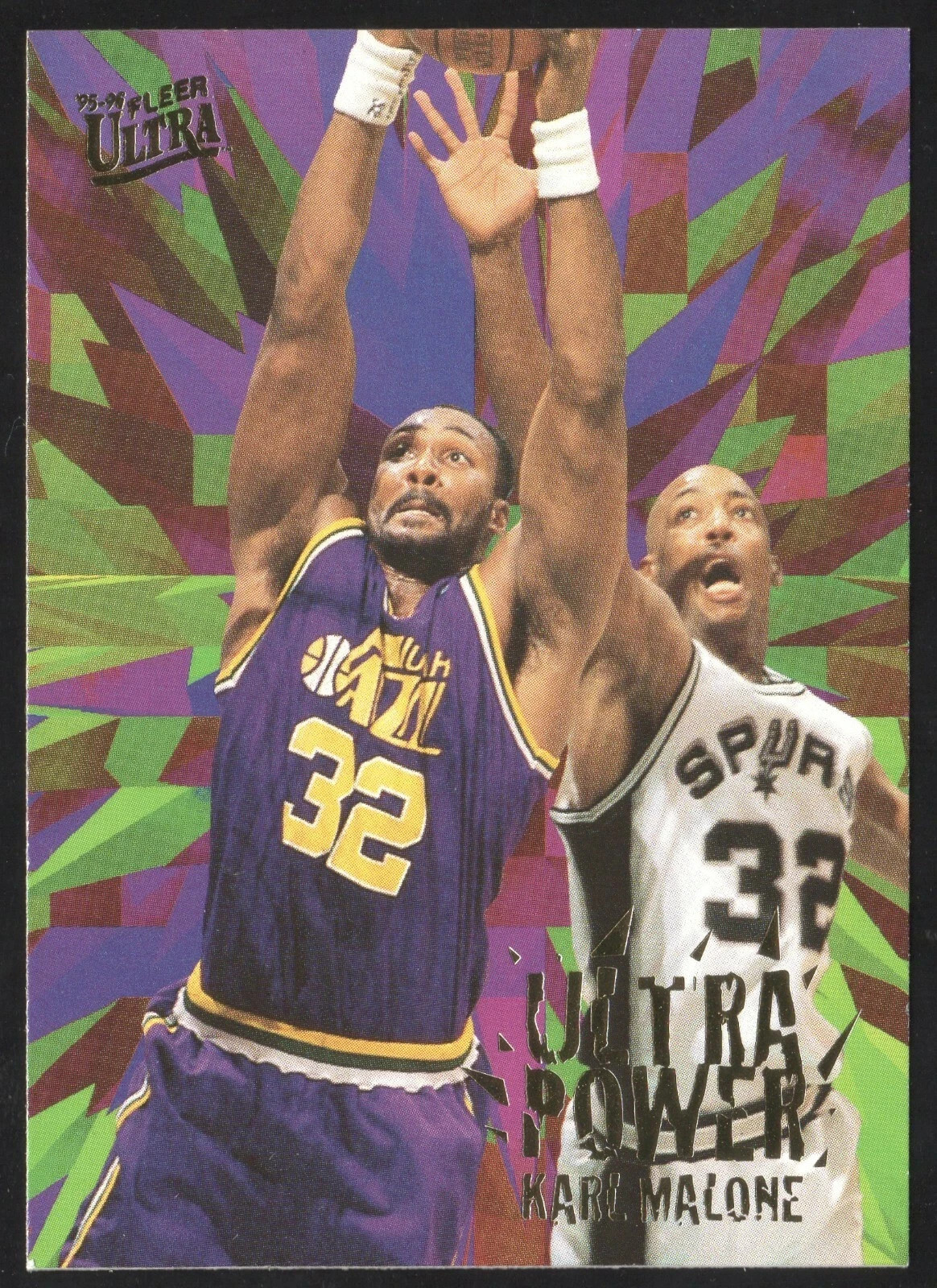 1995-96 Karl Malone Fleer Ultra Ultra Power Insert #5 90s NBA HOF Utah Jazz