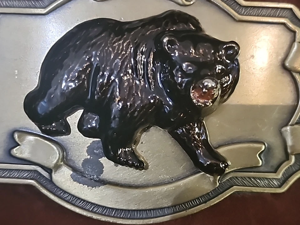 Raintree Bear Hebilla de Cinturón Marrón o Grizzly 3D Hebilla de Cinturón De Colección Años 70 80 Foto 3 de 4