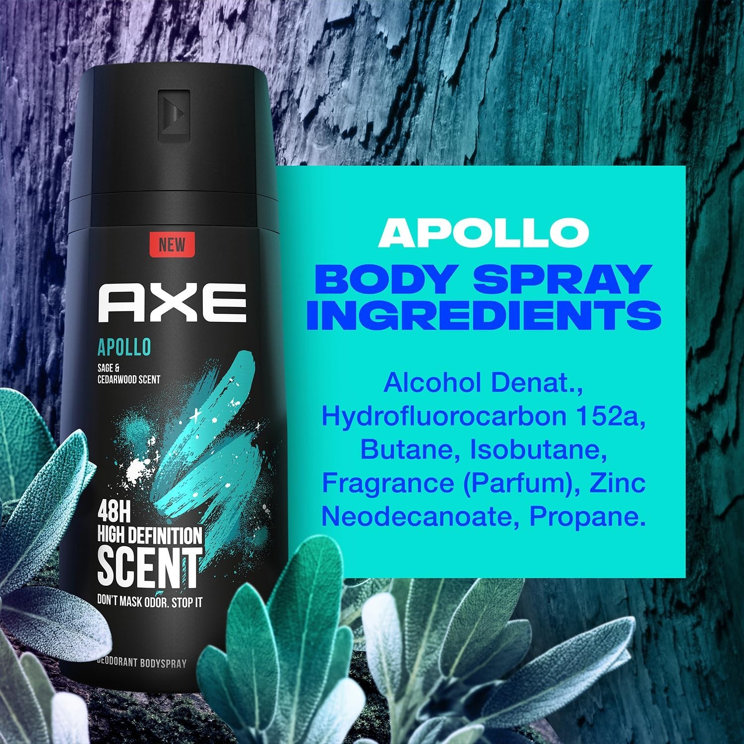 AXE Apollo Travel Size Body Spray Deodorant for Men 6 Pack 48H Aluminum Free