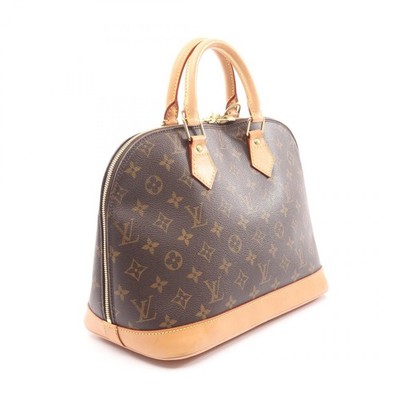 Louis Vuitton Alma Handbag Canvas Leather Monogram Brown