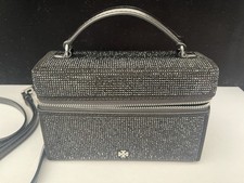 Tory Burch Black Crystal Shimmer Sparkle Purse Top Handle Purse W/strap Preowned