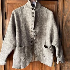 USED KAPITAL TYROLEAN WOOL DOLMAN JACKET, SIZE 2, OATMEAL VERYGOOD