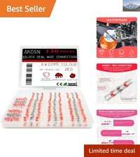 High-Quality 130 PCS Red Heat Shrink Butt Connectors AWG 22-18 for All Projects