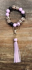 Silicone beaded keychain wristlet JAB26