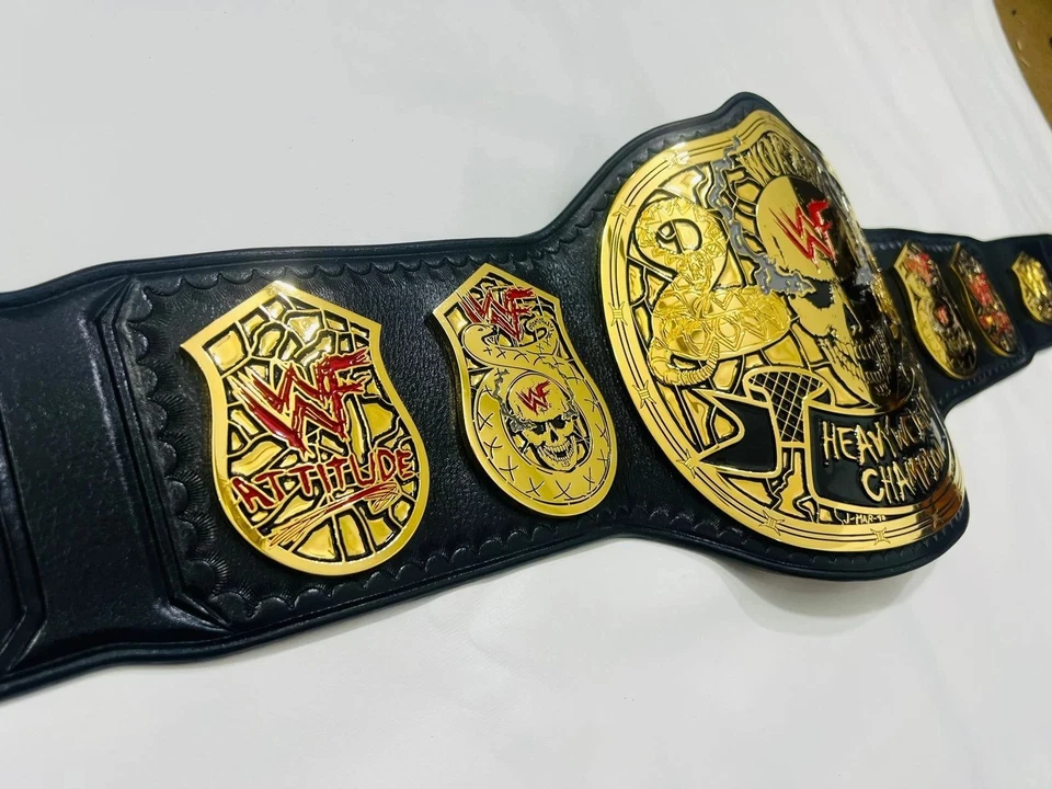 Cinturón de campeonato de lucha de peso pesado Smoking Skull 4 mm zinc (piel de serpiente trasera) Foto 2 de 4