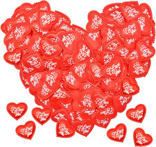 200 Pieces 1.4 Inch Red &ldquo;I Love You&rdquo; Fabric Heart Confetti Table Decorations &ndash; S