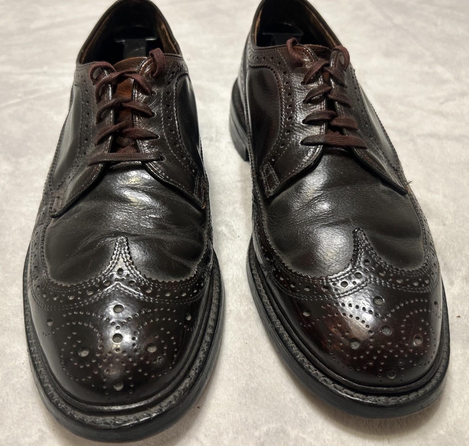 Walk-Over Men’s Shoes Size 10 D/B Brown Cordovan Leather Wingtip USA Vintage