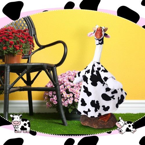 Cutecrop Cow Goose Outfit Clothes for 23" High Cement or Cow, Black, White - Picture 2 of 6