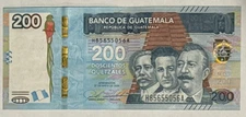 GUATEMALA SCARCE 200 QUETZALEZ 2020 (COVID EMISION) IN XF QUALITY