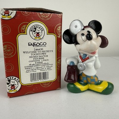 Mickey Mouse As Doctor Enesco Welcome ToonTown 4'' Figur 24430 mit Box