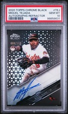 2020 TOPPS CHROME BLACK AUTOS REFRACTOR #TEJ MIGUEL TEJADA 80/150 PSA 10 AUTO