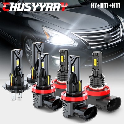 For Nissan Armada 2011-2015 6PCS LED Headlight Hi/Low Fog Light Bulbs