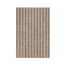 2'x3' Beaver Brown Vertical Stripes Design Hand Loomed Natural Wool Mat Rug