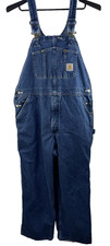 Carhartt Bib Overalls Blue Denim Men's Size 40x27