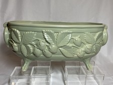 Vintage Holkham Pottery Ceramic Pale Green Planter Strawberry Plant Design