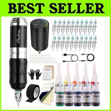 Cordless Tattoo Gun Kit with 20 Cartridge Needles