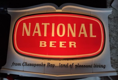 Vintage Beer Advertising Sign Store Display Plastic NATIONAL 