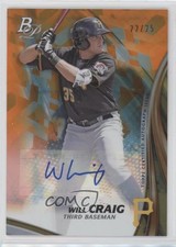 2017 Bowman Platinum Top Prospects Orange 22/25 Will Craig #TPA-WCR Auto 00ht