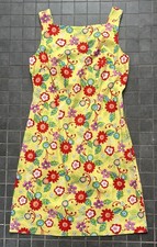 CDC Vintage 90s Yellow Red Floral Spring Summer Sun Sheath Dress Woman’s Size 6