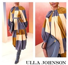 NWT Ulla Johnson “Bernadine” Patchwork Lambskin Suede Midi Dress Sz. 2 $1795