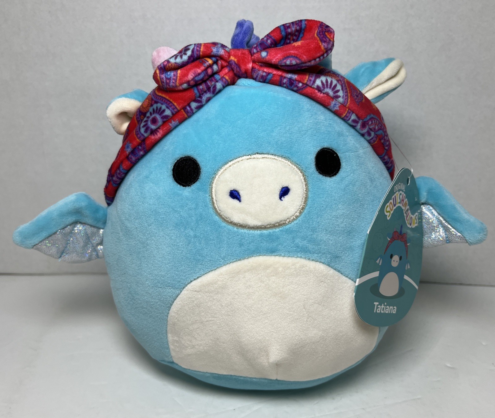 Squishmallows Tatiana The Dragon With Head Scarf 7.5” Plush Soft Toy