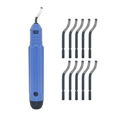 Hand Metal Deburring Tool Handle  10 pcs BS1010 Rotary Deburr Blades, NB1100