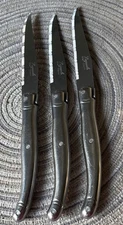 3 Laguiole De Table Jean Dubost Steak Knives Serrated French Stainless 9" EUC