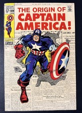 🔥 CAPTAIN AMERICA #109 🔑 CAPTAIN AMERICA ORGIN STORY 💎 1969 FN+