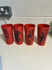 Set of 4 Sailor Jerry Rum Limited Edition Tattoo Plastic Drinking Cups New