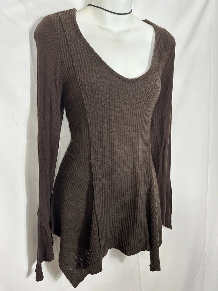 Top túnica tejido gofre Venus Y2K talla M marrón boho bosque hada grunge bruja Foto 2 de 4