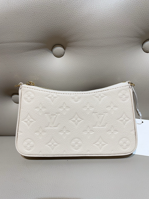 Louis Vuitton Easy Pouch Cream-colored Calfskin Embossed Crossbody