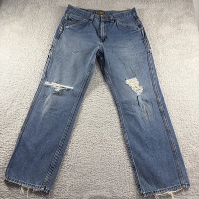 VINTAGE Schmidt Workwear Carpenter Jeans Mens 34x32 (32x30) Distress Heavy