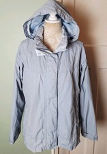 Tayberry Pale Ice Blue Hooded Windbreaker Raincoat - Size L (16 / 18)