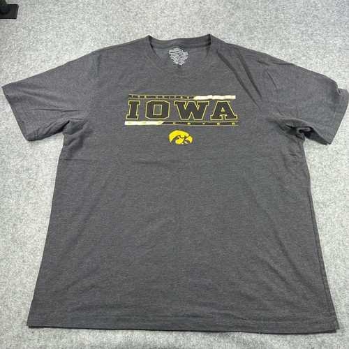 University of Iowa Hawkeyes T-Shirt Mens 2XL Gray NCAA Football Graphic Tee