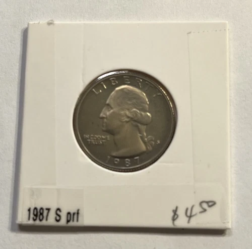 1987 S  Proof - Washington quarter 90% silver - UNC Gem