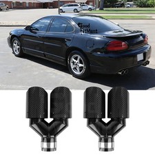 2pc Id2.5 Od4.0 Carbon Exhaust Tip Dual Pipe For Pontiac Grand Prix 2000-08