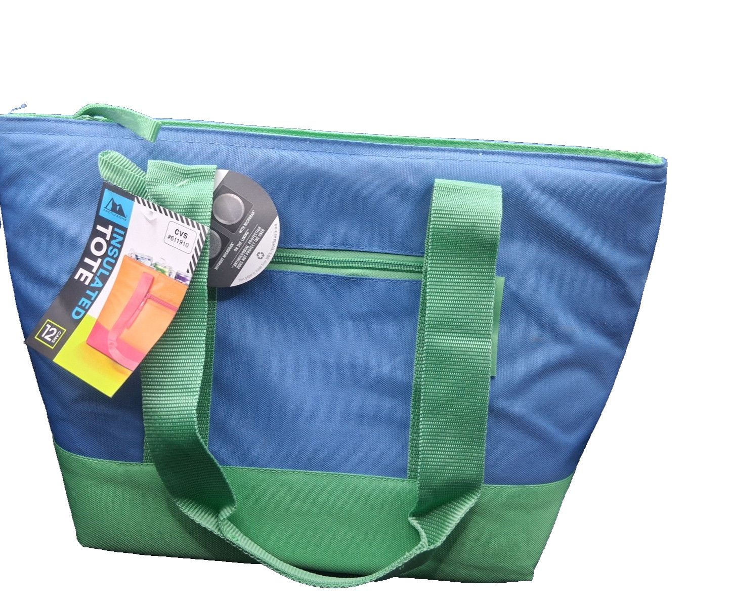 Bag 12-can Capacity Travel Tote Blue Green