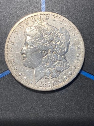 1893-CC MORGAN Silver Dollar, VF Details RARE Key Date!!!