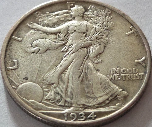 1934 Walking Liberty Half Dollar Extra Fine XF EF AU 90% Silver Circulated