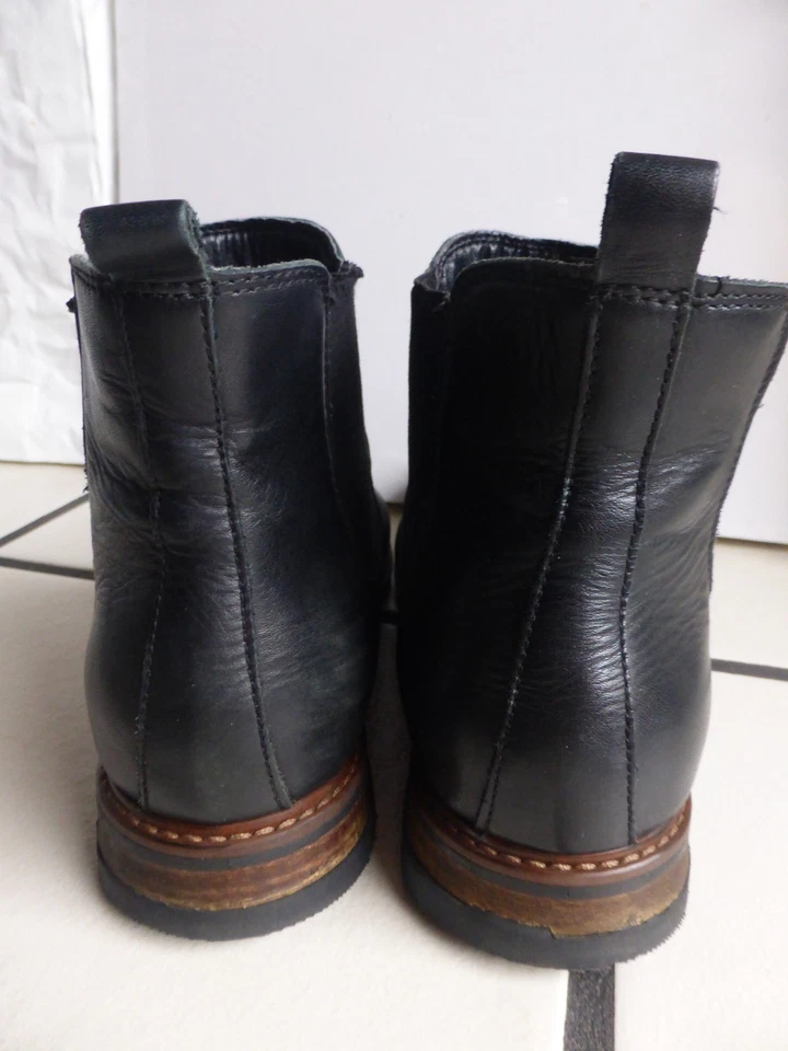 Tamaris 41 Damen Boots Stiefel Stiefeletten seitl. Gummizug schwarz Leder - Bild 3 von 4