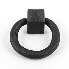 Cabinet Pulls 2 in. Black Cast Iron Swing Handle Ring Drawer Pulls with Mount...