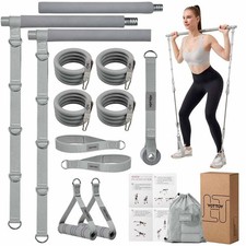 YOTTOY Pilates Bar Kit with Resistance Bands   3-Bar Detachable Pilates St