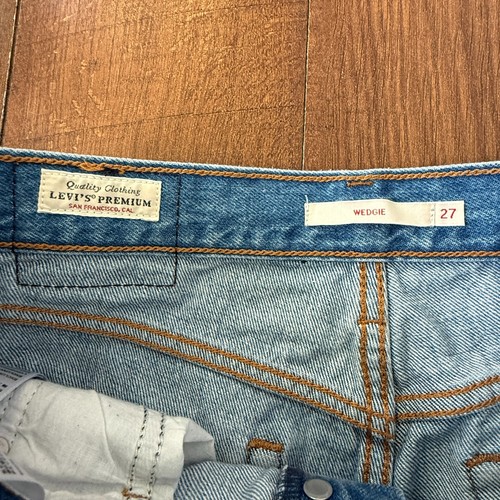 Jeans Levis Premium donna 27 blu denim grande E zeppa dritta vita alta - Foto 3 di 8