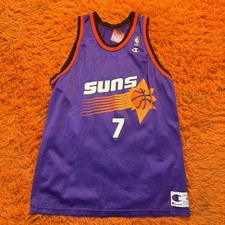 Vintage Champion Phoenix Suns Kevin Johnson 7 Jersey Purple Mesh USA Made Sz 48