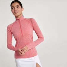 Women's Calia Seamless LS Quarter Zip – Guava Pink – Size Small – NWT