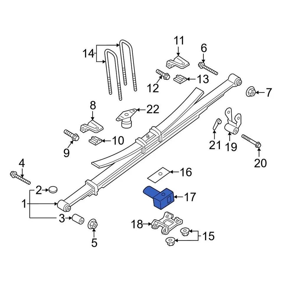 For Ford F-350 Super Duty 2017-2022 Ford HC3Z5598A Left Leaf Spring Spacer Foto 4 de 4