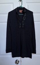Tory Burch Merino Wool Embellished Tunic Sweater S