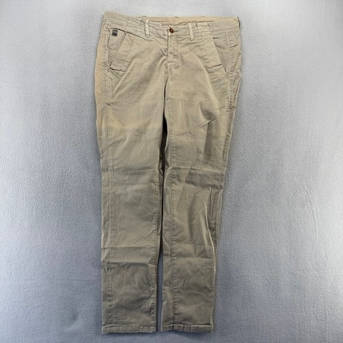 G Star Raw Pants Women's 30x32 Fits 33x32 Tan CL Bronson Chino Slim Fit Cotton